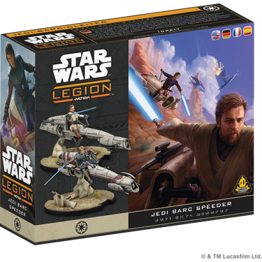Star Wars: Legion Jedi General on BARC Speeder box