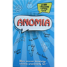 Anomia party game by Coiled Spring Games showing colorful game cards and playing surface with game components.