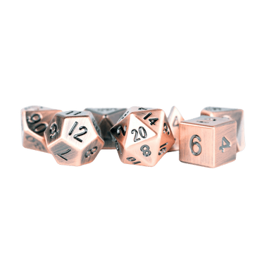 Antique Copper 16mm Metal Polyhedral Dice Set