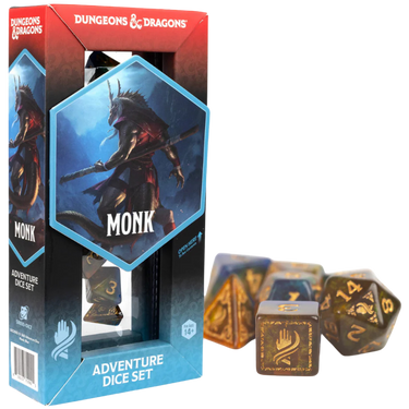 Dungeons & Dragons Adventure Dice Set - Monk (Blue/Gold) (PRE-ORDER) - Thirsty Meeples