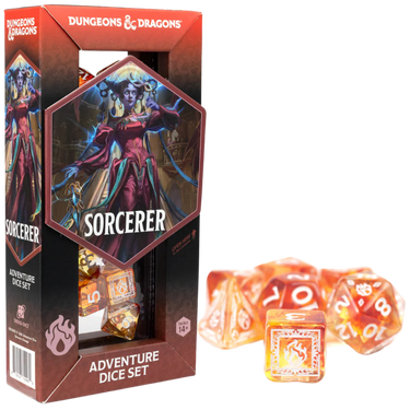 Dungeons & Dragons Adventure Dice Set - Sorcerer (Orange) - Thirsty Meeples
