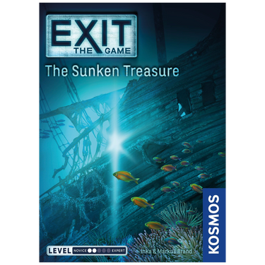 Family game EXIT: The Sunken Treasure by KOSMOS, featuring a detailed underwater treasure hunt and puzzle elements.