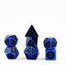 Blue with Black Enamel 16mm Polyhedral Dice Set - Thirsty Meeples