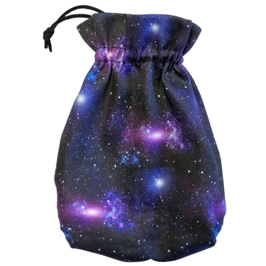 Full art Stardust dice pouch by Q Workshop, featuring colorful cosmic design and space-themed accents for tabletop gaming.