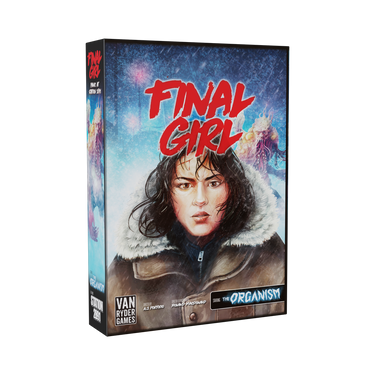 Front cover of Final Girl: Panic at Station 2891 strategy game by Van Ryder Games, featuring artwork of a tense station scene.