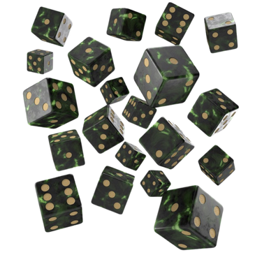 Full Pack of D6s: Bottle Green & Gold - Thirsty Meeples