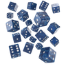 Full Pack of D6s: Cobalt & White - Thirsty Meeples