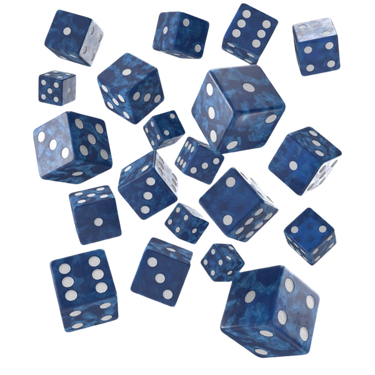 Full Pack of D6s: Cobalt & White - Thirsty Meeples