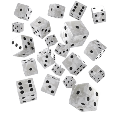 Full Pack of D6s: Pearl & Black - Thirsty Meeples