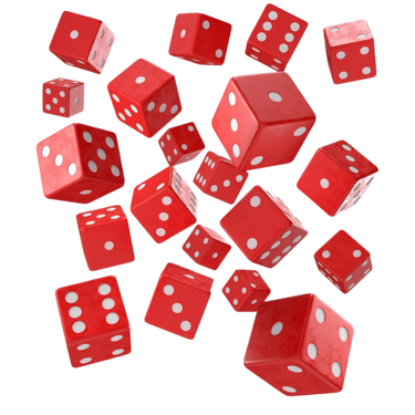 Full Pack of D6s: Red/White - Thirsty Meeples