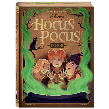 Children's game by Ravensburger featuring Disney Hocus Pocus theme, colorful game board and character pieces for kids.