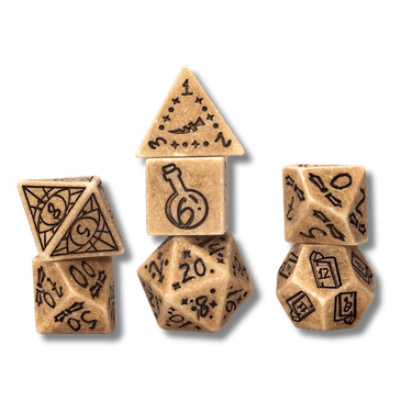 Illusory Stone RPG Dice Set: Sandstone (PRE-ORDER) - Thirsty Meeples