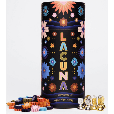 Abstract game Lacuna by CMYK featuring colorful geometric shapes on a neutral background.