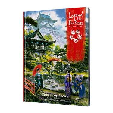 Image of Legend of the Five Rings RPG: Courts of Stone by Edge Entertainment, featuring cover art and game components.