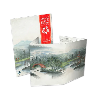 Legend of the Five Rings RPG Game Master’s Kit by Edge Entertainment, featuring rulebooks, maps, and accessories for immersive gameplay.