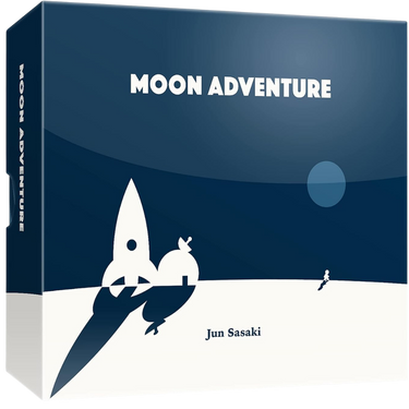Moon Adventure strategy game by Oink Games featuring colorful game components and illustrated moon-themed artwork.