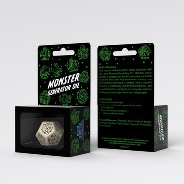 Monster Generator Die: Beige/Black - Thirsty Meeples