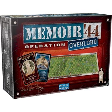 Memoir '44: Operation Overlord war game by Days of Wonder featuring detailed game components and strategic gameplay setup.