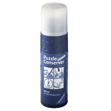 Ravensburger Puzzle Conserver, a clear adhesive spray for preserving completed puzzles, shown in a spray bottle.