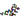 Colorful Qwirkle abstract game tiles from MindWare arranged in a grid on a table.