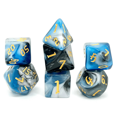Blue Warrior RPG Dice Set - Thirsty Meeples