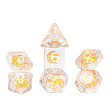 Fruit Slice Dice Set: Orange (PRE-ORDER) - Thirsty Meeples