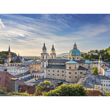 Ravensburger Salzburg Austria adult puzzle featuring a scenic view of Salzburg's historic cityscape and landmarks.