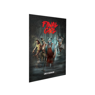 Final Girl Series 1 Lore and Scenario Book by Van Ryder Games, featuring detailed game lore and scenarios for strategy gameplay.