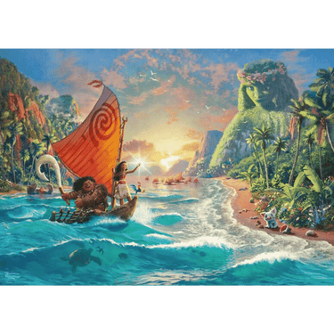 Schmidt Thomas Kinkade Moana 1000-piece adult puzzle featuring a scenic artwork of Moana by Thomas Kinkade.