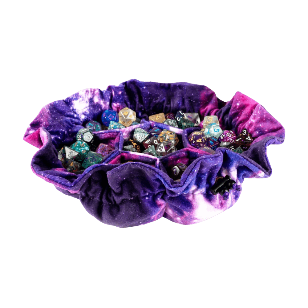 Velvet Compartment Dice Bag with Pockets: Nebula