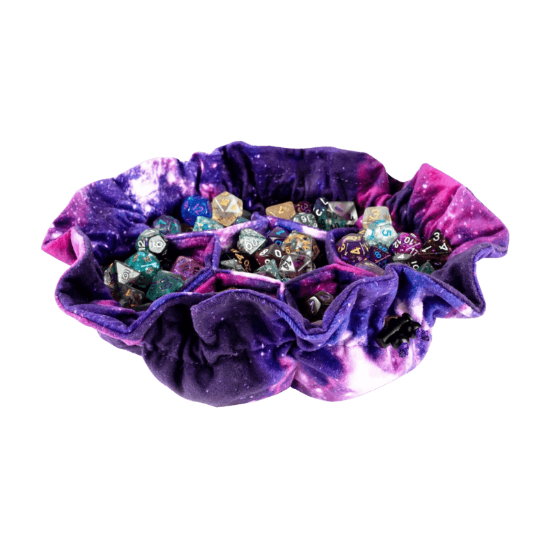 Velvet Compartment Dice Bag with Pockets: Nebula