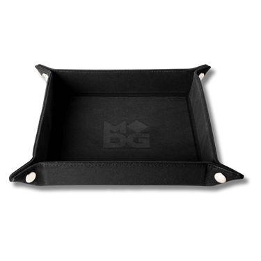 Velvet Dice Tray With Leather Backing (Black) - Thirsty Meeples