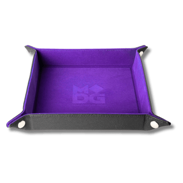 Velvet Dice Tray With Leather Backing (Purple) - Thirsty Meeples