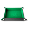 Velvet Dice Tray With Leather Backing (Green) - Thirsty Meeples