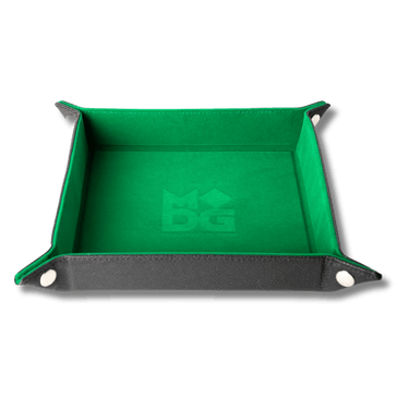 Velvet Dice Tray With Leather Backing (Green) - Thirsty Meeples