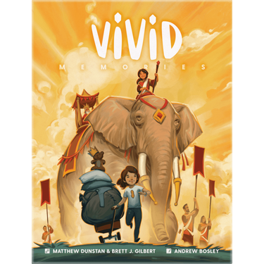 Vivid Memories abstract game by Floodgate Games, colorful illustration featuring vibrant shapes and patterns on the game box.
