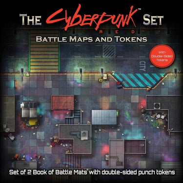 The Cyberpunk Set: Two Books of Battle Mats with Tokens - Thirsty Meeples