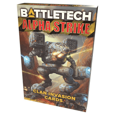 BattleTech Alpha Strike Clan Invasion cards for war games by Catalyst Game Labs, featuring detailed, collectible game card designs.