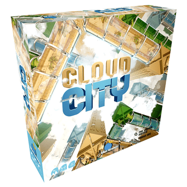 Blue Orange Cloud City strategy game box featuring colorful cloud and city illustrations on the cover.