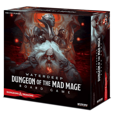 WizKids Dungeons & Dragons Waterdeep Dungeon of the Mad Mage adventure game box with detailed fantasy artwork.