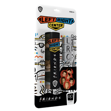 Friends Left Right Center party game by The Op Games featuring colorful chips and dice for fun social gameplay
