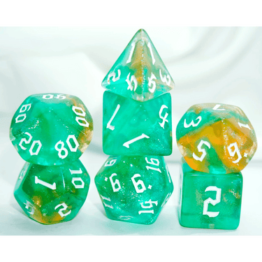Galaxy Dice Set: Emerald Yellow - Thirsty Meeples