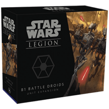 Star Wars: Legion B1 Battle Droids unit expansion for war games, featuring detailed plastic figures in combat poses