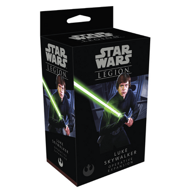 Star Wars: Legion Luke Skywalker Operative Expansion for war games by Fantasy Flight Games, featuring Luke in combat gear.
