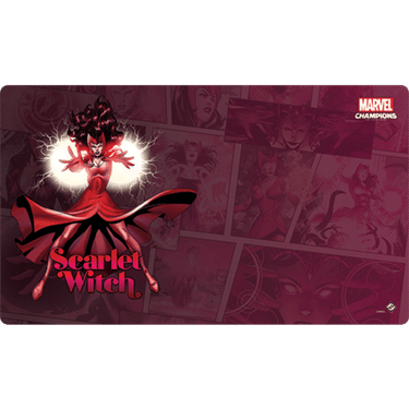 Marvel Champions Scarlet Witch game mat for card game play, featuring vibrant Marvel superhero artwork by Fantasy Flight Games.