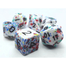 Colorful RPG dice set by Dice 4 Friends featuring vibrant six-sided dice for tabletop gaming and role-playing adventures.