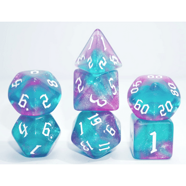 Galaxy Dice Set: Blue Fluorite - Thirsty Meeples