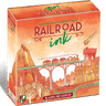 Railroad Ink: Blazing Red Edition family game box with colorful game pieces and vibrant artwork on the cover.