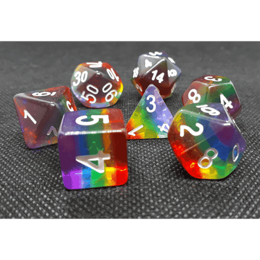 Transparent Dice Set: Rainbow - Thirsty Meeples