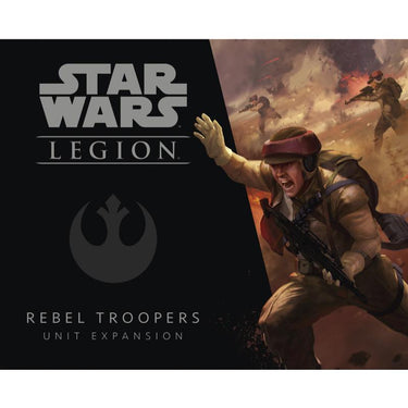 Rebel Troopers unit expansion for Star Wars: Legion war game by Fantasy Flight Games, showing detailed miniature figures.